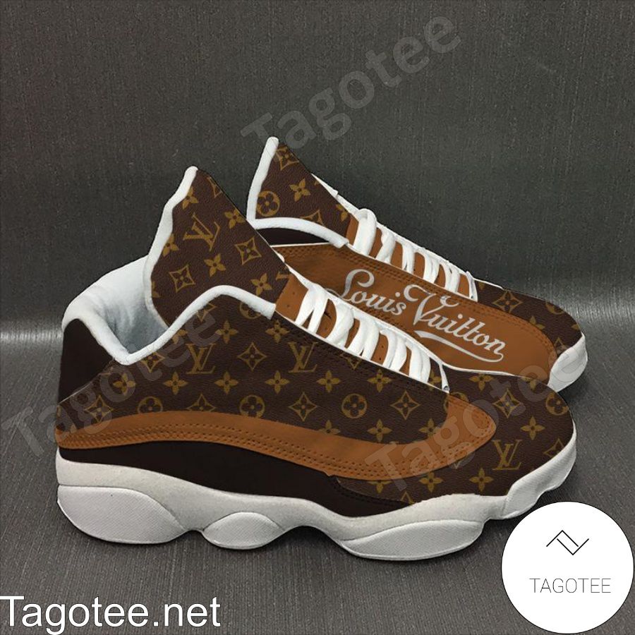 Louis Vuitton Lv White Brown Air Jordan 13 Shoes - Tagotee