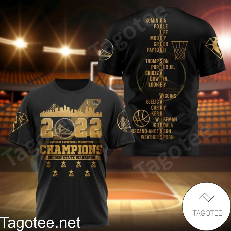 2022 National Basketball Association Champions Golden State Warriors Black  And Gold 3D Shirt, Hoodie, Sweatshirt - Tagotee