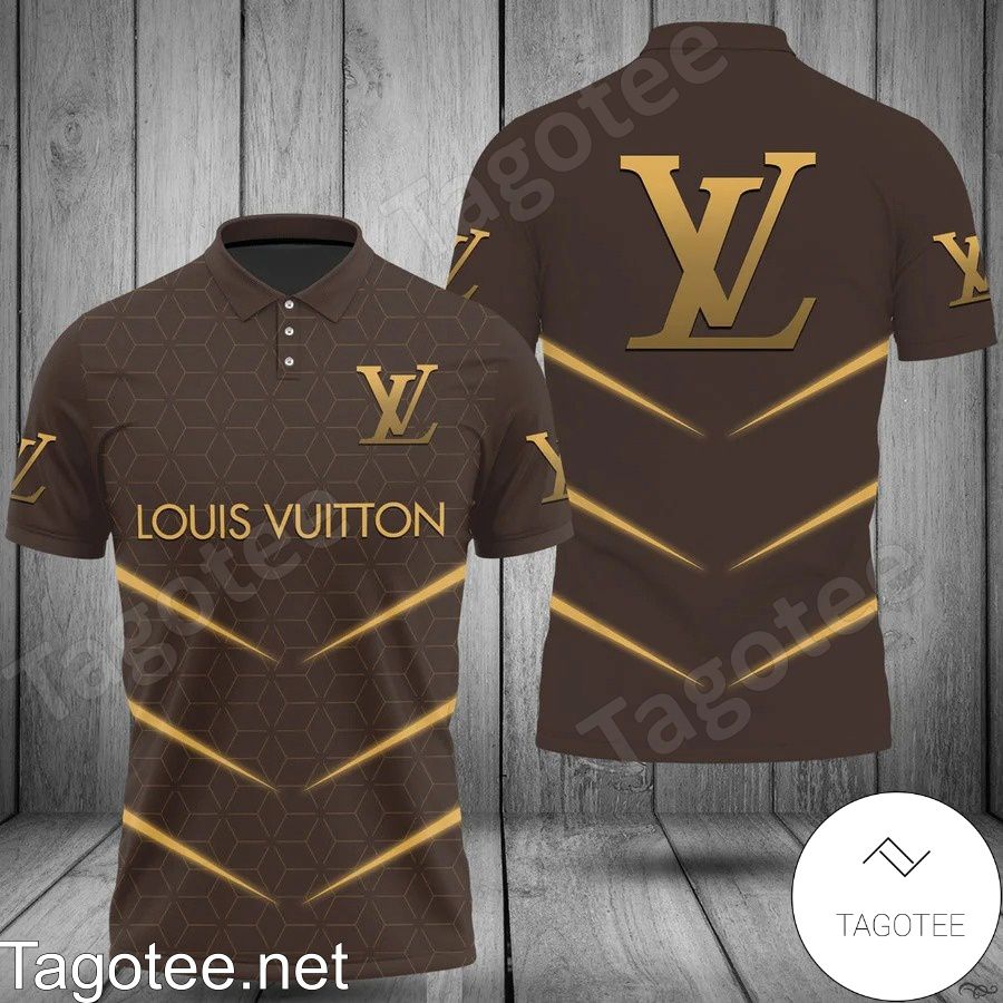 Louis Vuitton Dark Brown And Black Monogram Polo Shirt - Tagotee