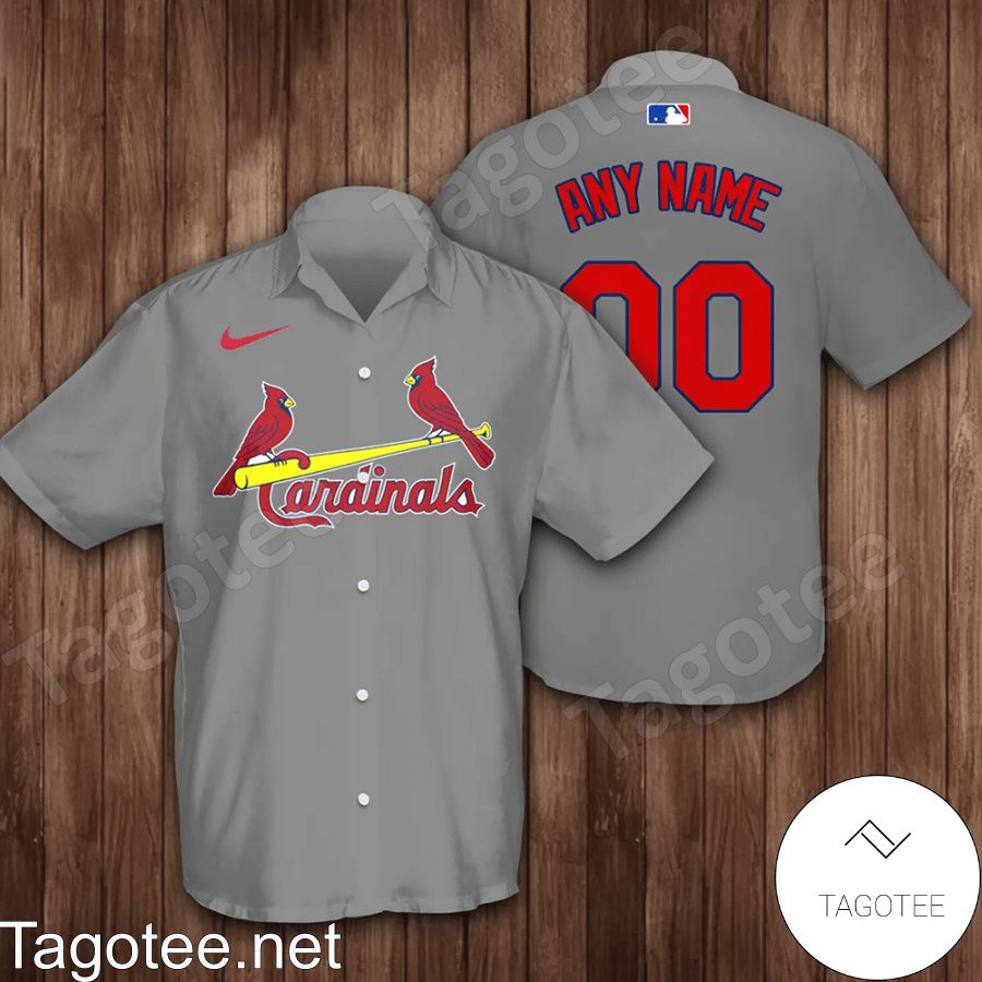 Personalized St. Louis Cardinals Baseball Grey Hawaiian Shirt And