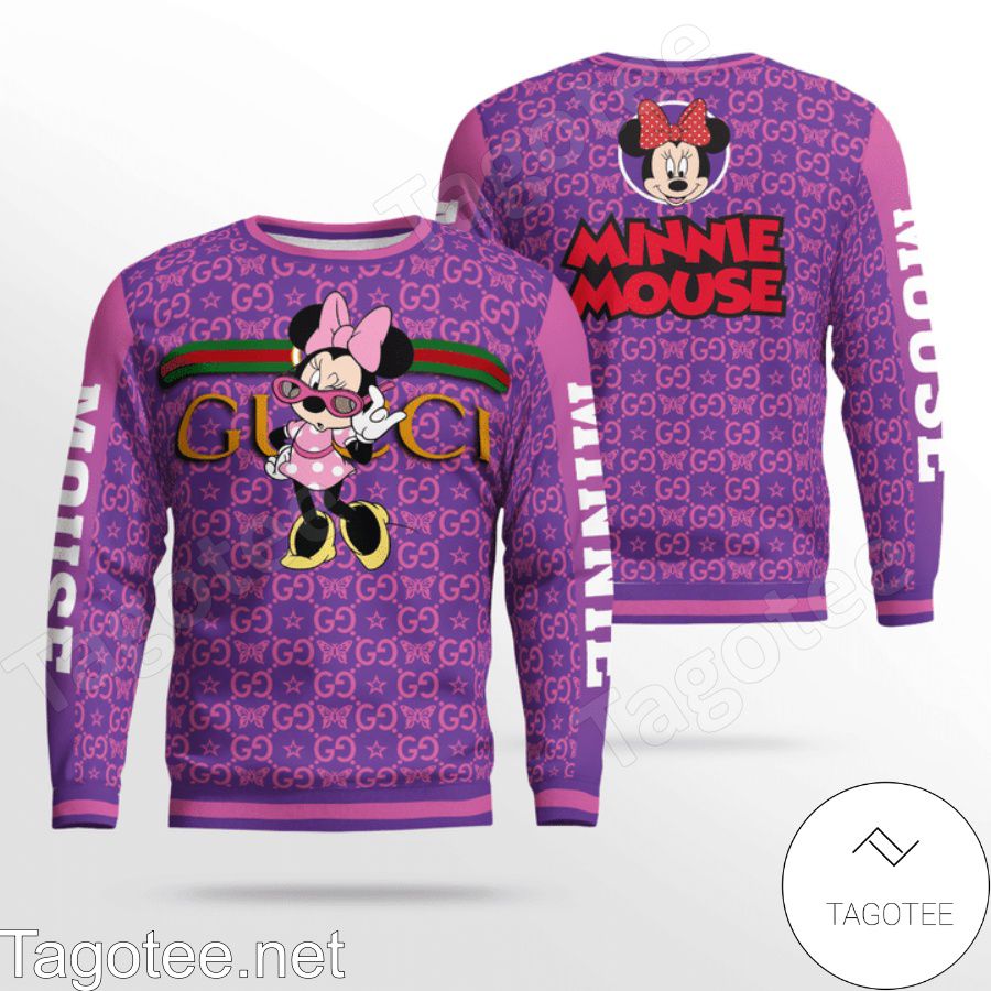 Gucci Minnie Mouse Butterfly Purple Sweater - Tagotee
