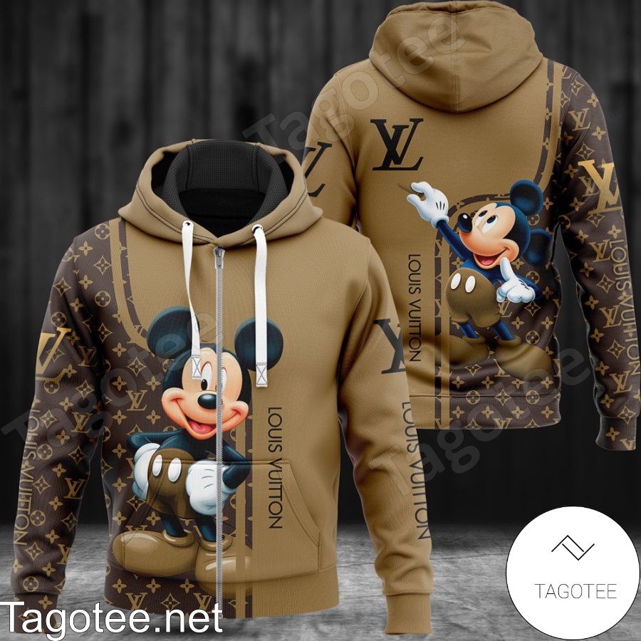 Louis Vuitton Mickey Mouse Monogram Mix Brown Hoodie - Tagotee