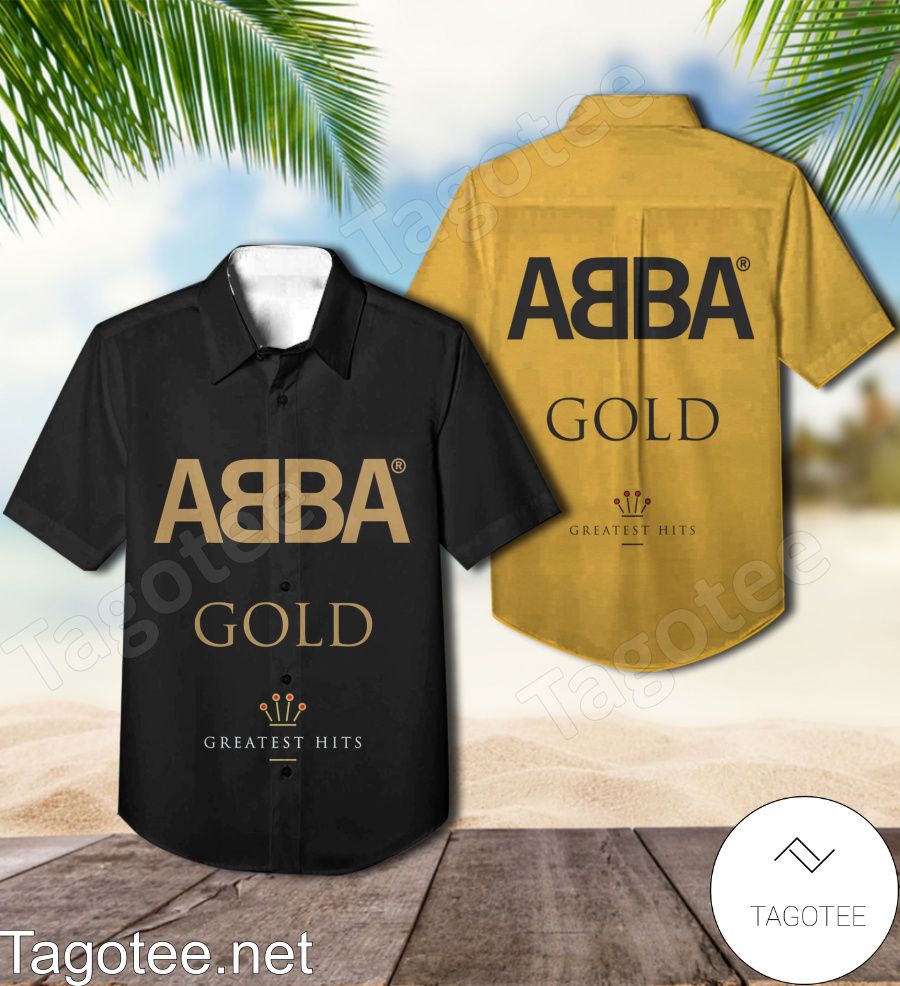 Abba Gold Greatest Hits Compilation Album Cover  Hawaiian Shirt