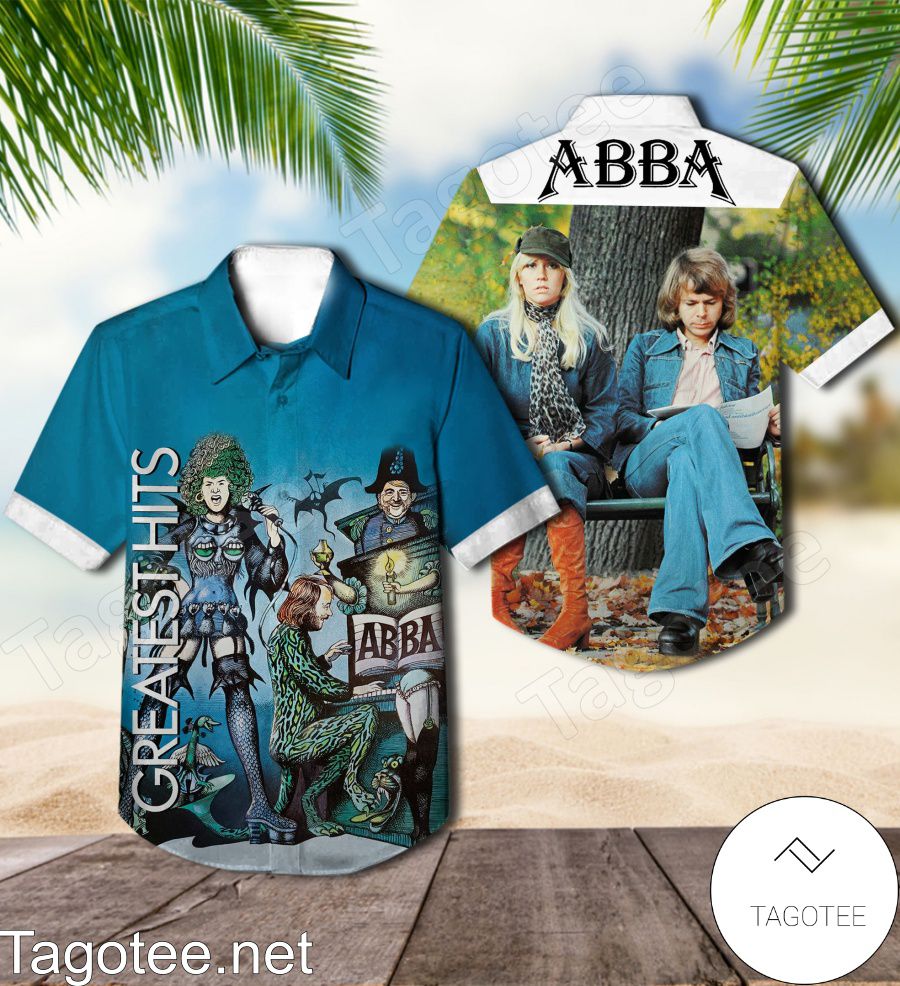 Abba Greatest Hits Album Cover Hawaiian Shirt