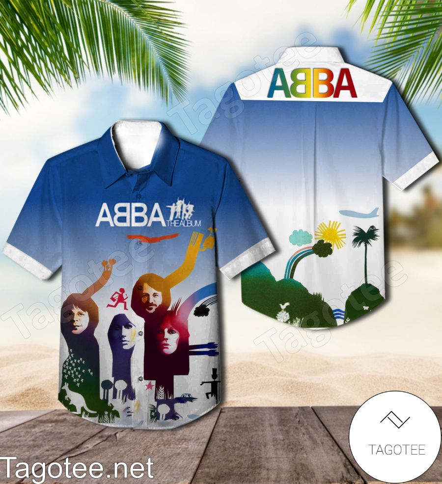 Abba The Album Cover Blue Hawaiian Shirt