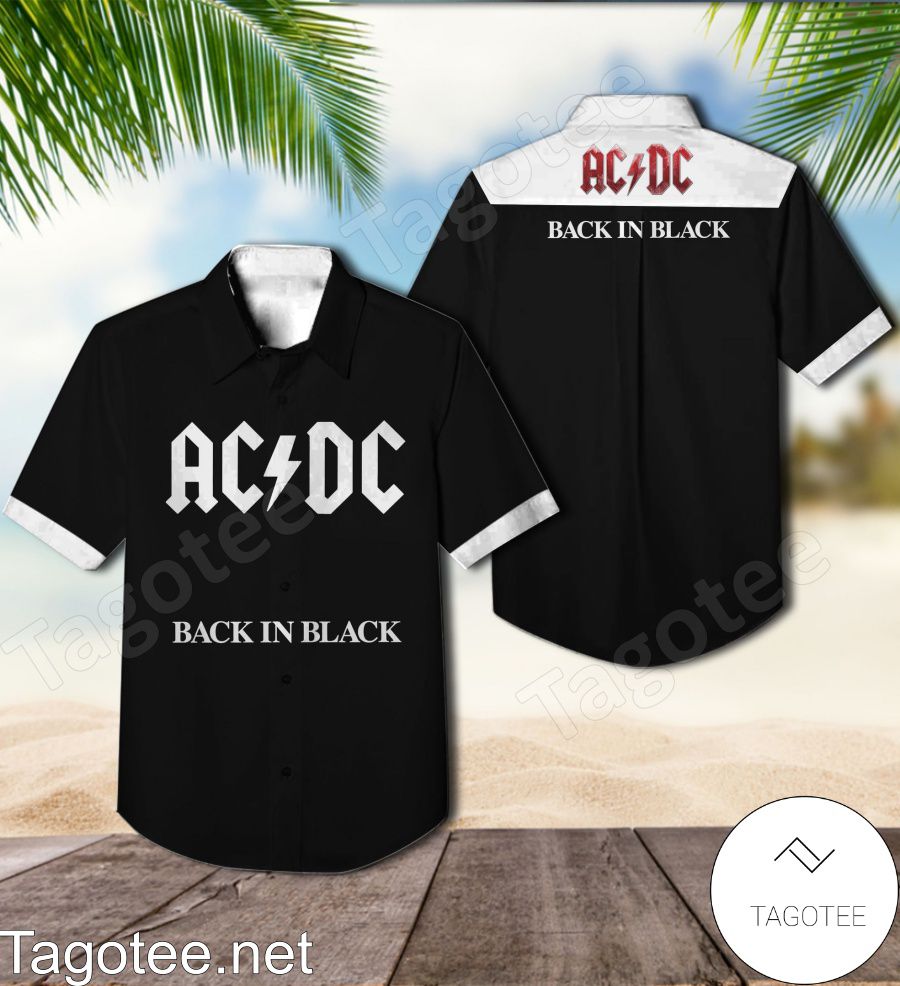 Ac Dc Back In Black Album Cover Hawaiian Shirt