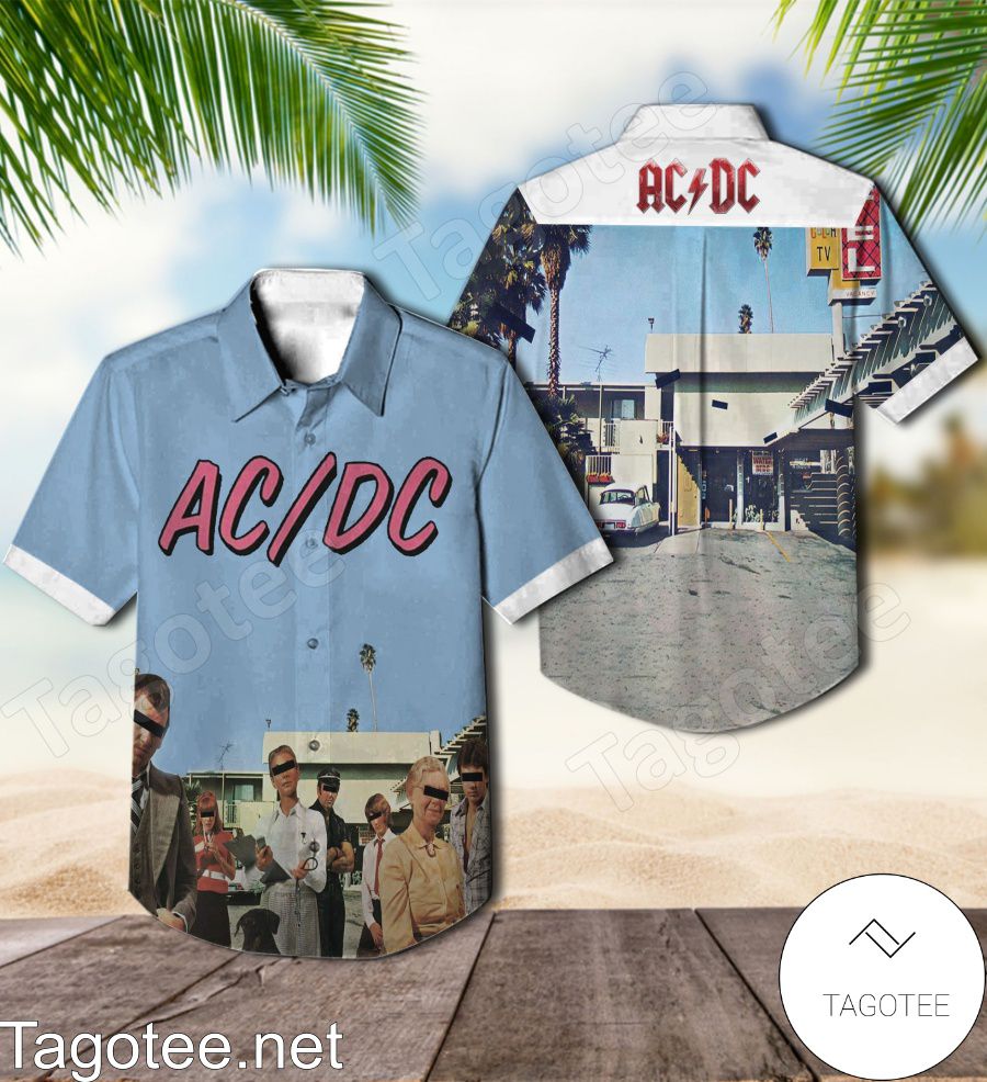 Ac Dc Dirty Deeds Done Dirt Cheap Album Cover Blue Hawaiian Shirt