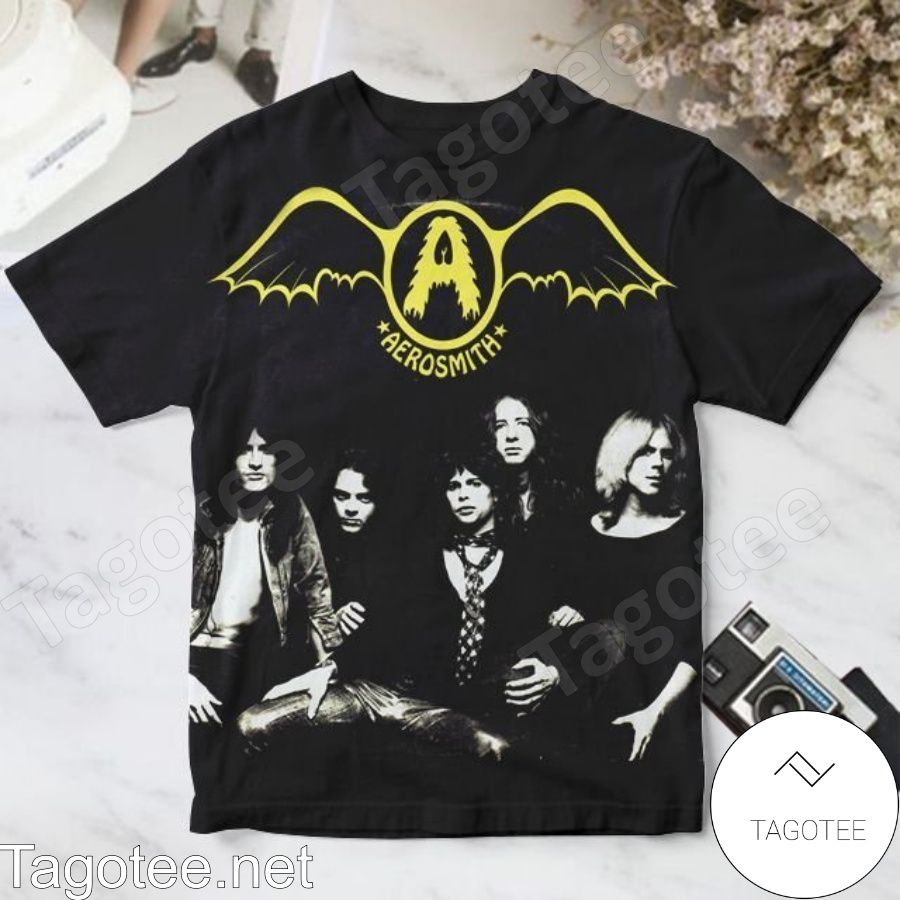 Aerosmith Get Your Wings Album Cover Black Shirt