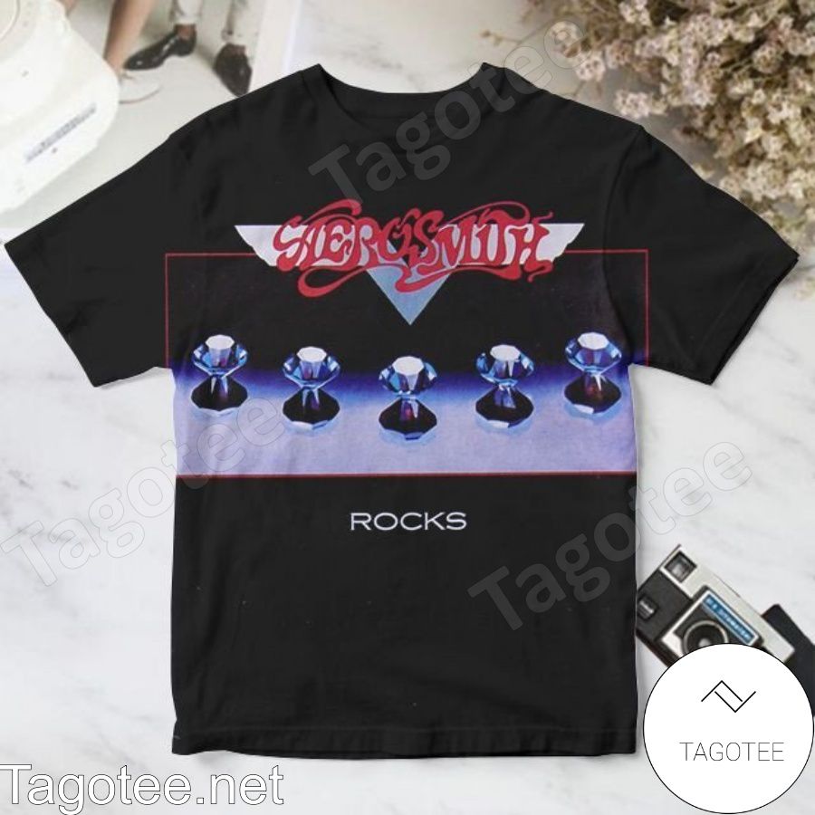 Aerosmith Rocks Album Cover Black Shirt