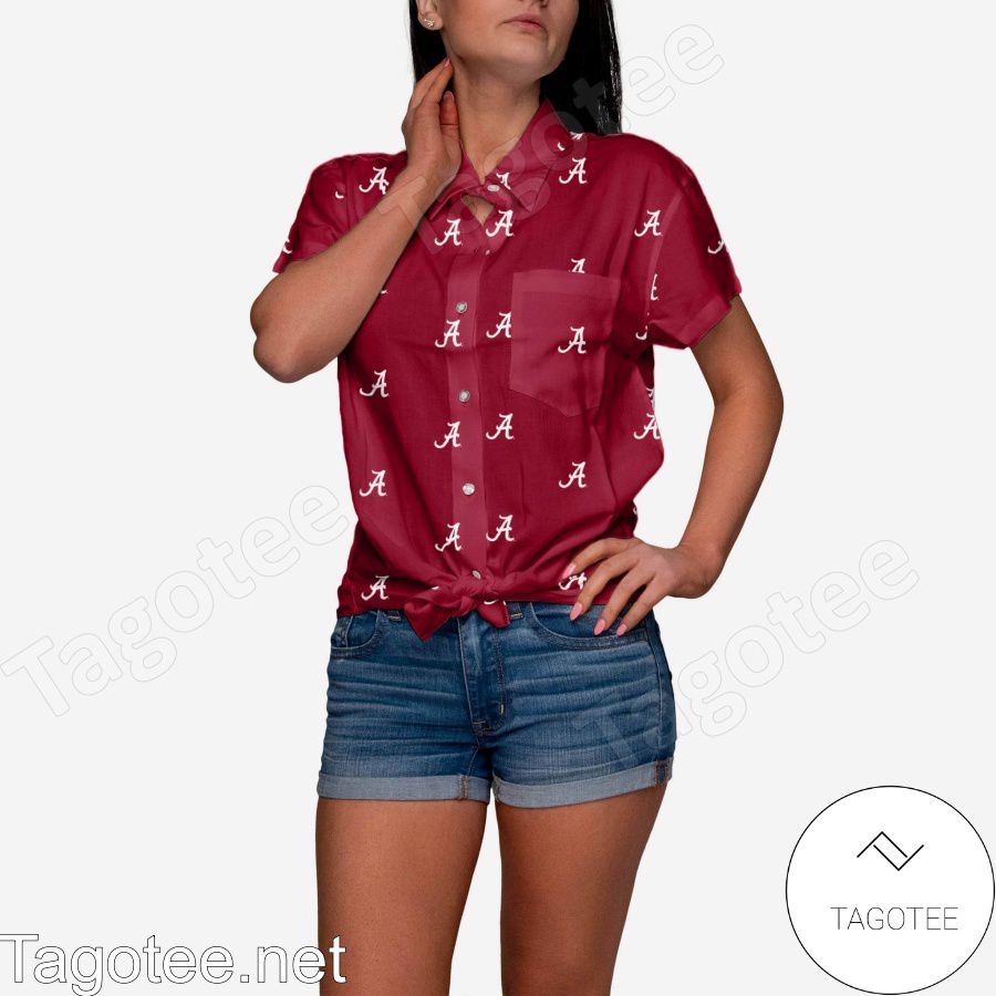 Alabama Crimson Tide Logo Blast Womens Hawaiian Shirt