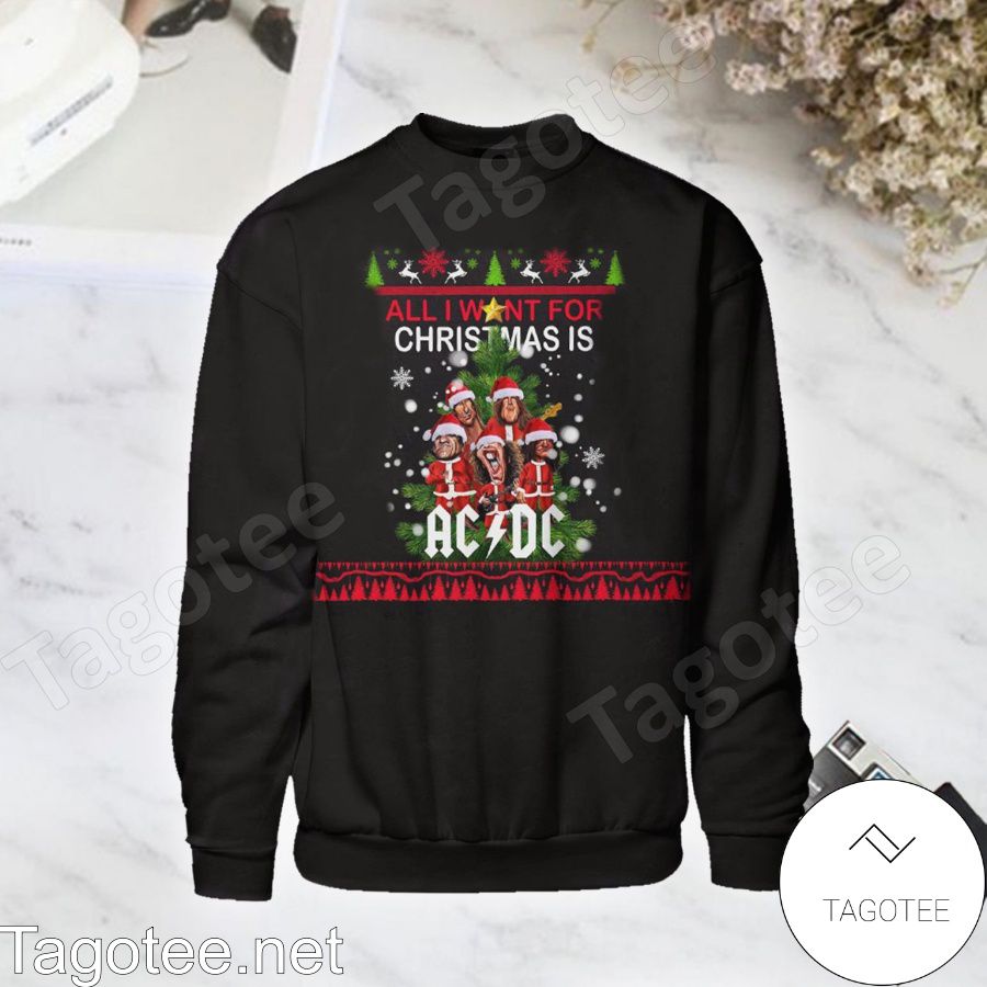 All I Want For Christmas Is Ac Dc Ugly Long Sleeve Shirt