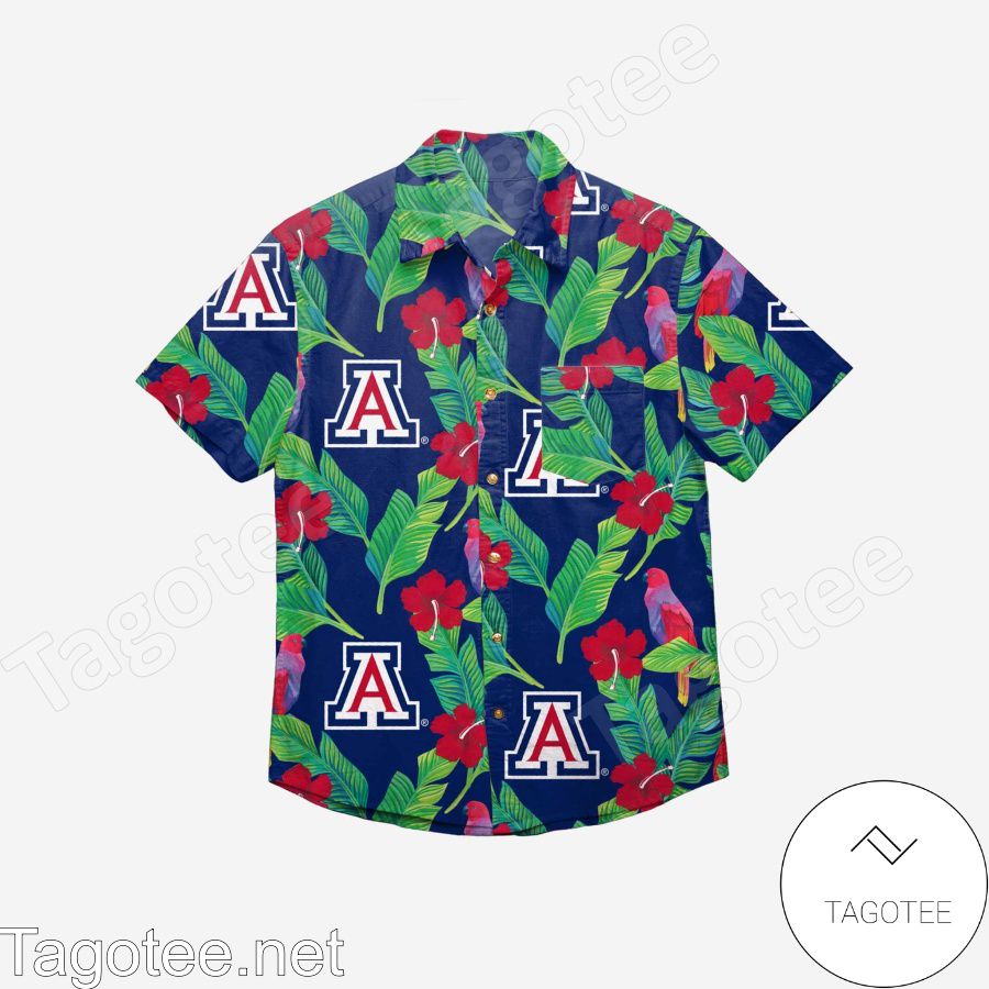 Arizona Wildcats Floral Hawaiian Shirt a