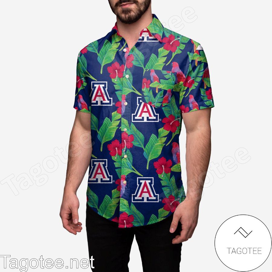 Arizona Wildcats Floral Hawaiian Shirt