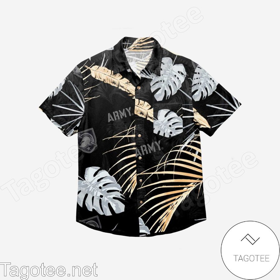 Army Black Knights Neon Palm Hawaiian Shirt a