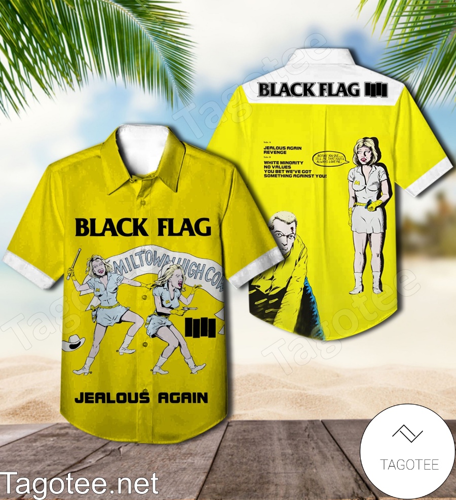 Black Flag Jealous Again Album Cover Hawaiian Shirt