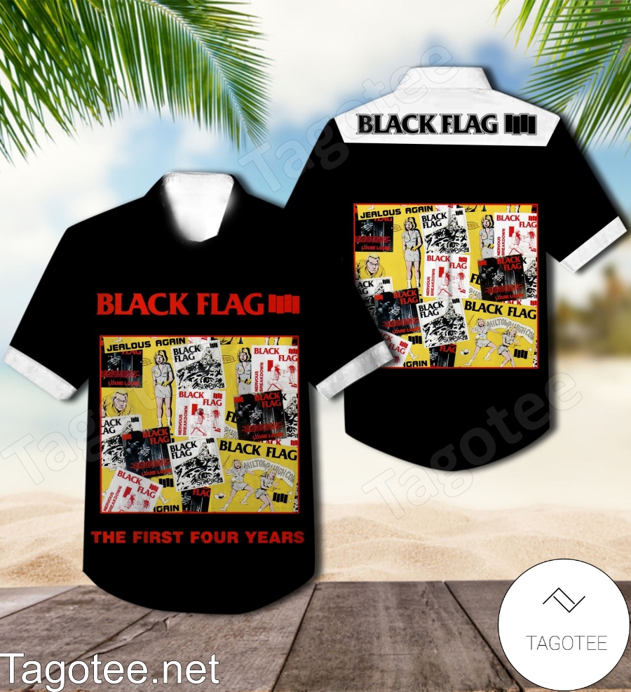 Black Flag The First Four Years Album Cover Hawaiian Shirt