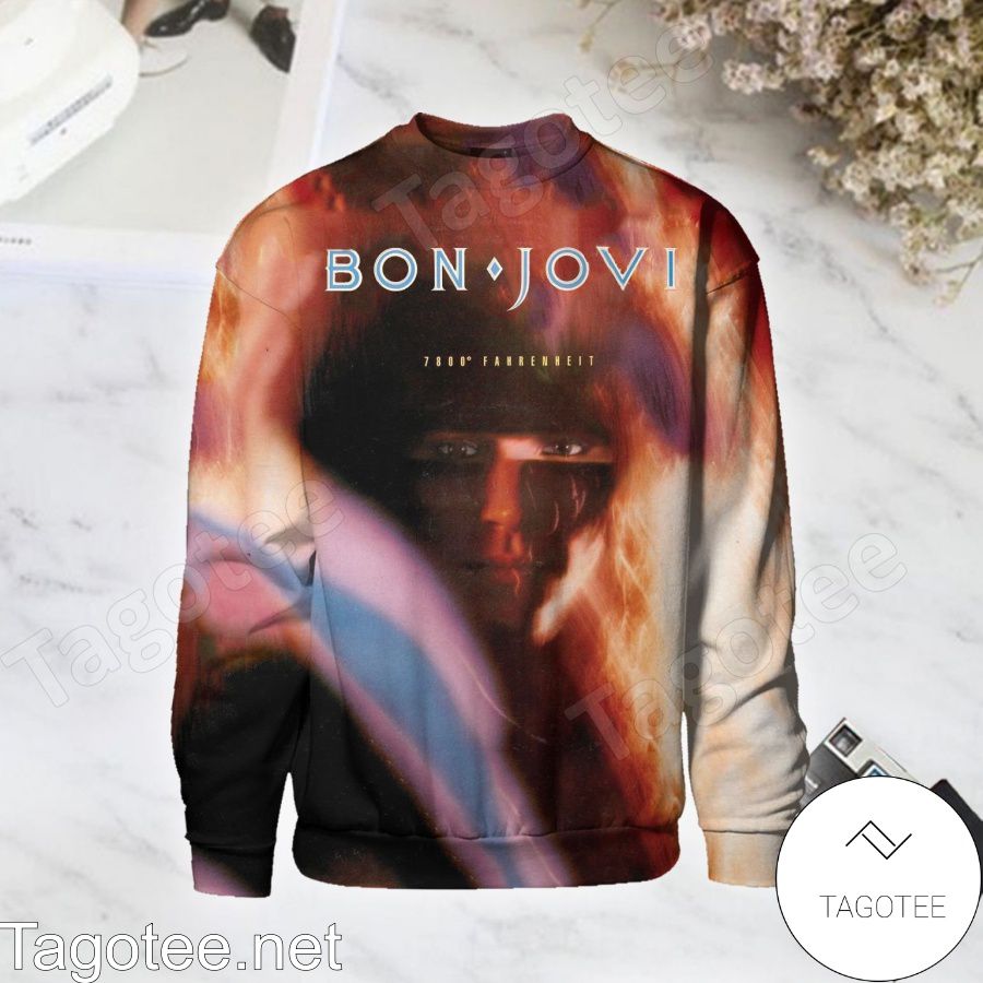 Bon Jovi 7800 Degrees Fahrenheit Album Cover Long Sleeve Shirt