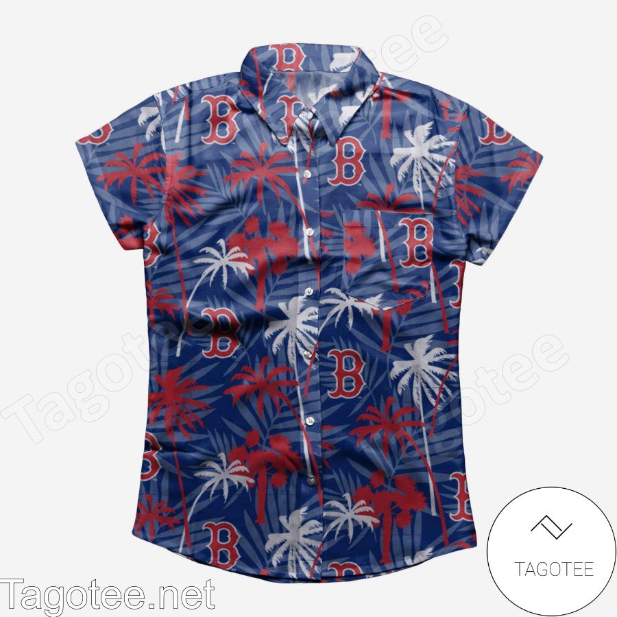 Boston Red Sox Tropic of Da Palms Womens Hawaiian Shirt a
