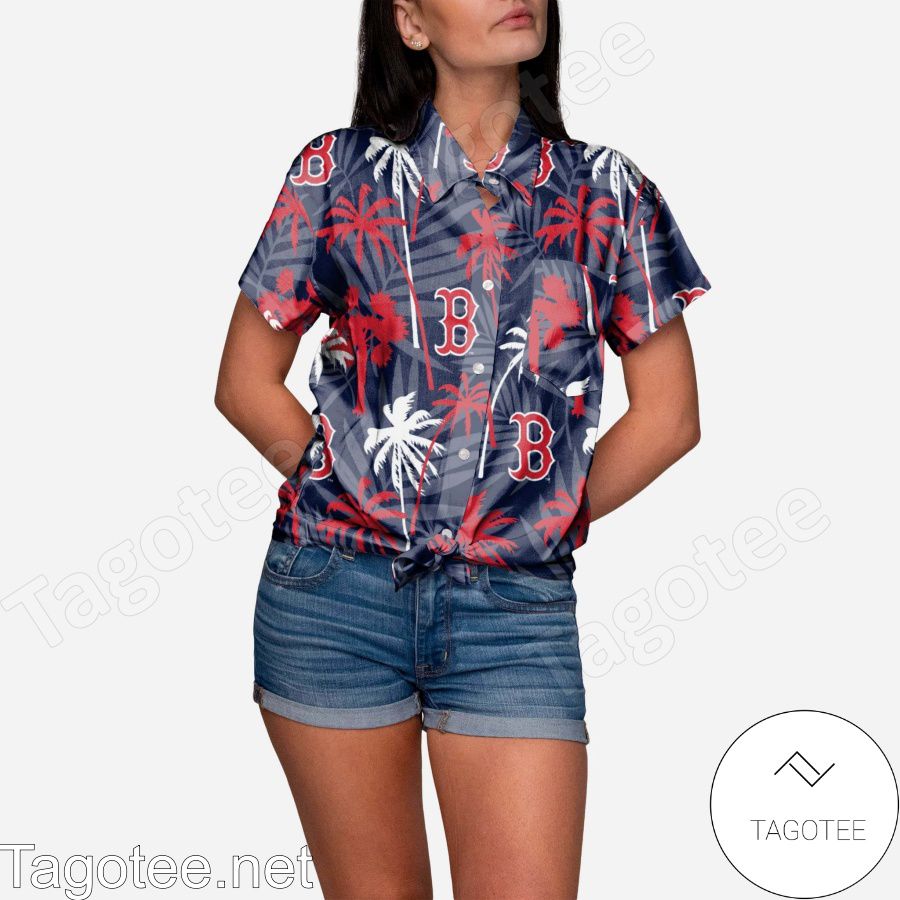 Boston Red Sox Tropic of Da Palms Womens Hawaiian Shirt