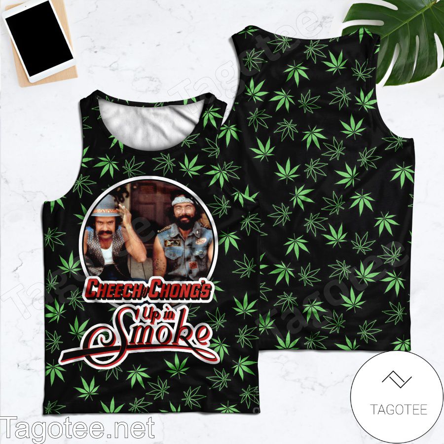 Cheech And Chong's Up In Smoke Weed Leaves Style 2 Tank Top
