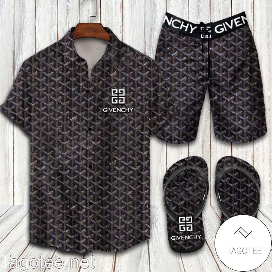 Givenchy 2022 Combo Hawaiian Shirt, Beach Shorts And Flip Flop
