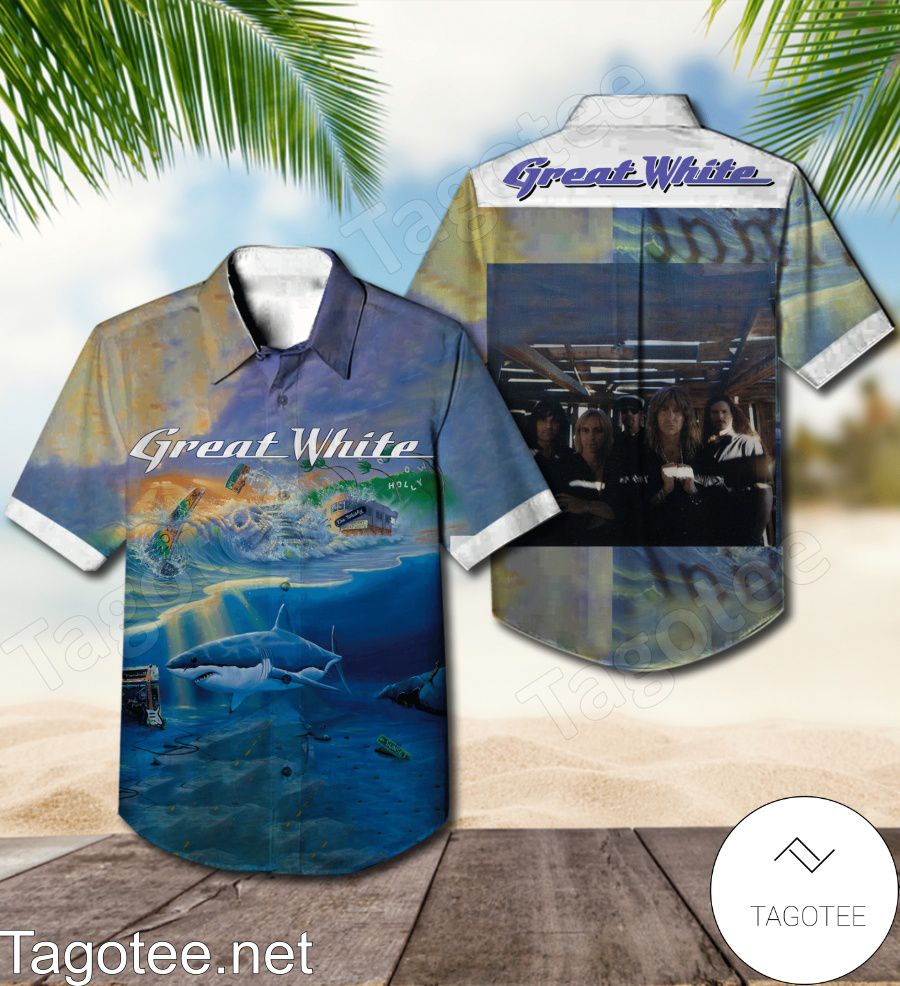 Great White Can't Get There From Here Album Cover Hawaiian Shirt - Tagotee