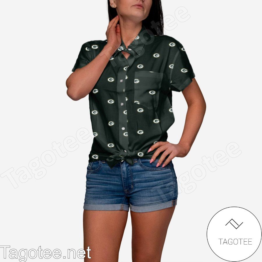 Green Bay Packers Logo Blast Womens Hawaiian Shirt