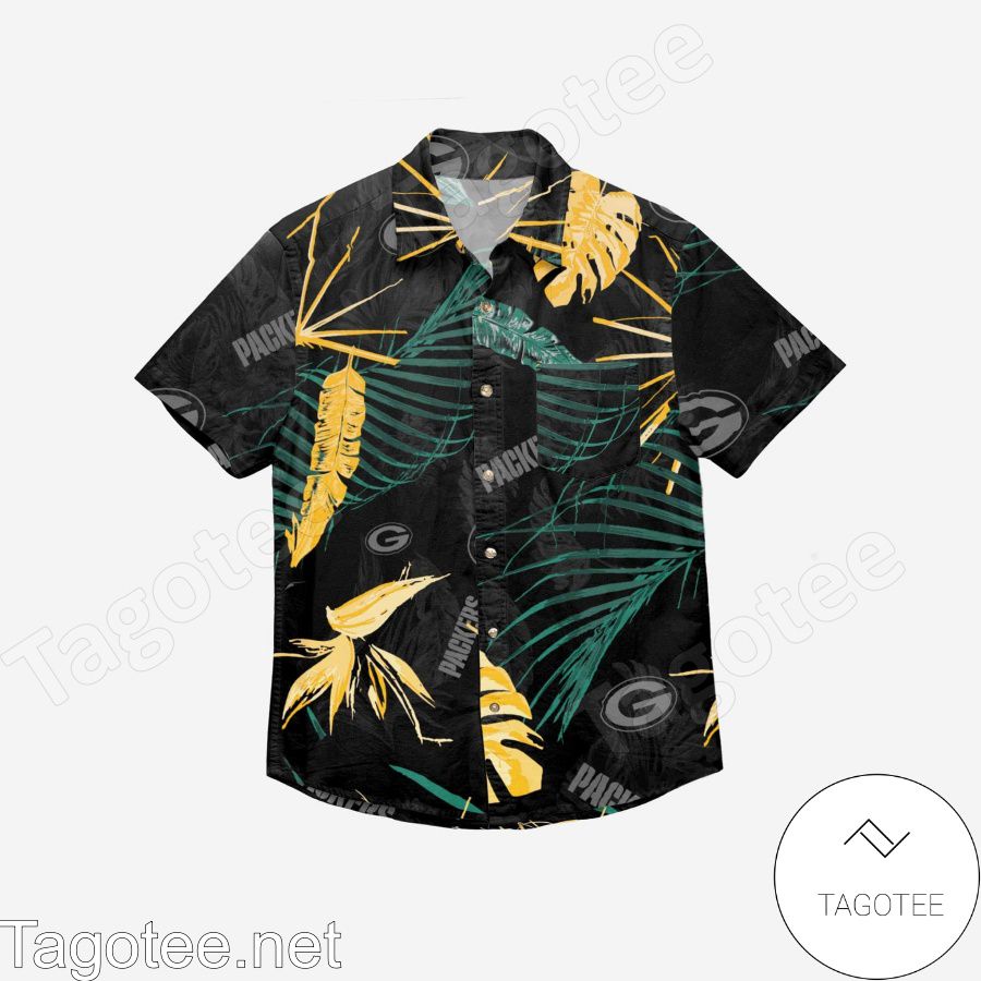 Green Bay Packers Neon Palm Hawaiian Shirt a