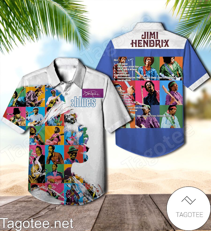 Jimi Hendrix Blues Compilation Album Cover Hawaiian Shirt