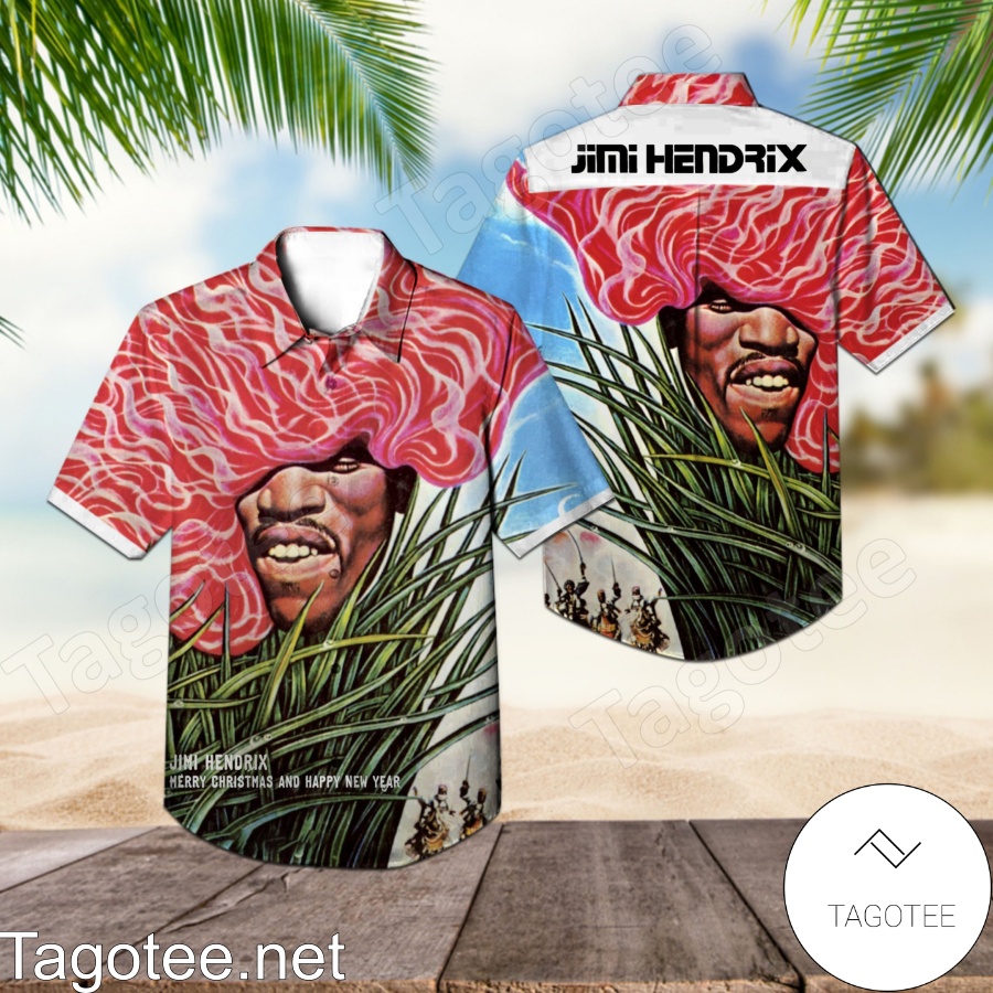 Jimi Hendrix Merry Christmas And Happy New Year Album Cover Hawaiian Shirt