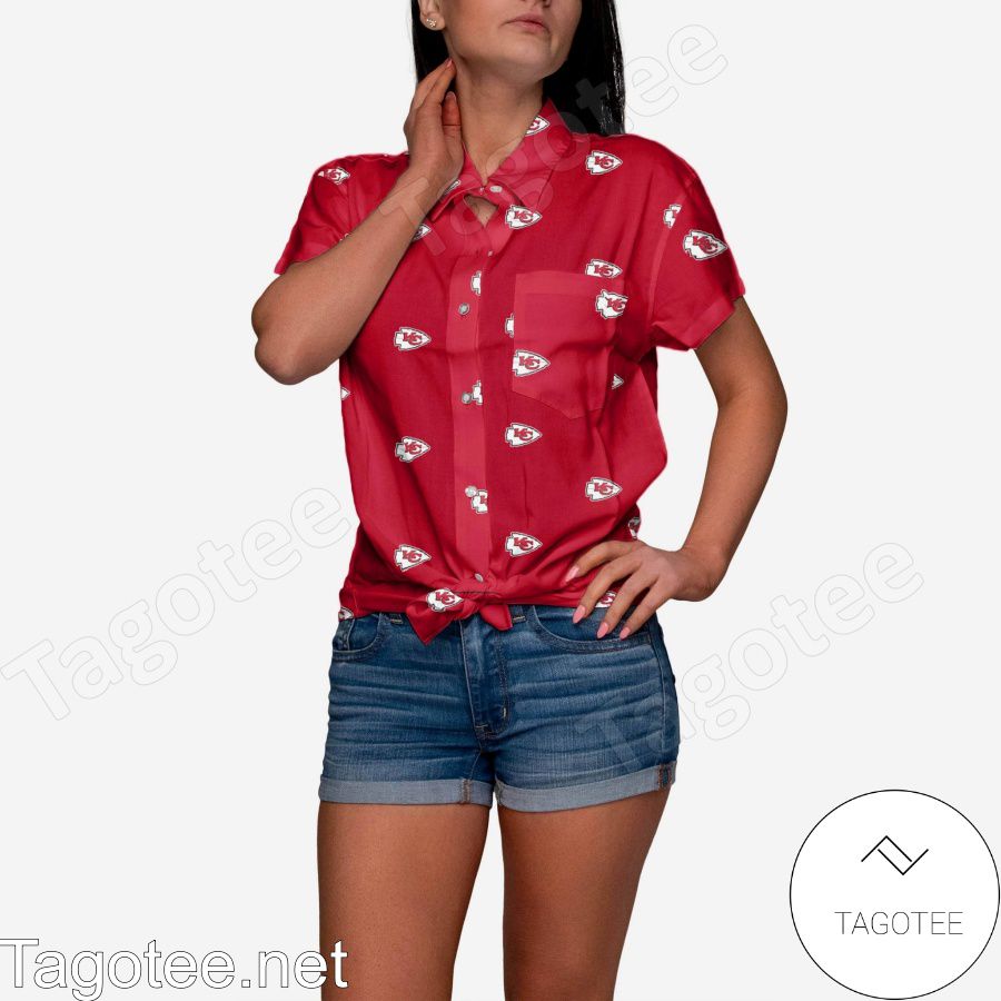 Kansas City Chiefs Logo Blast Womens Hawaiian Shirt