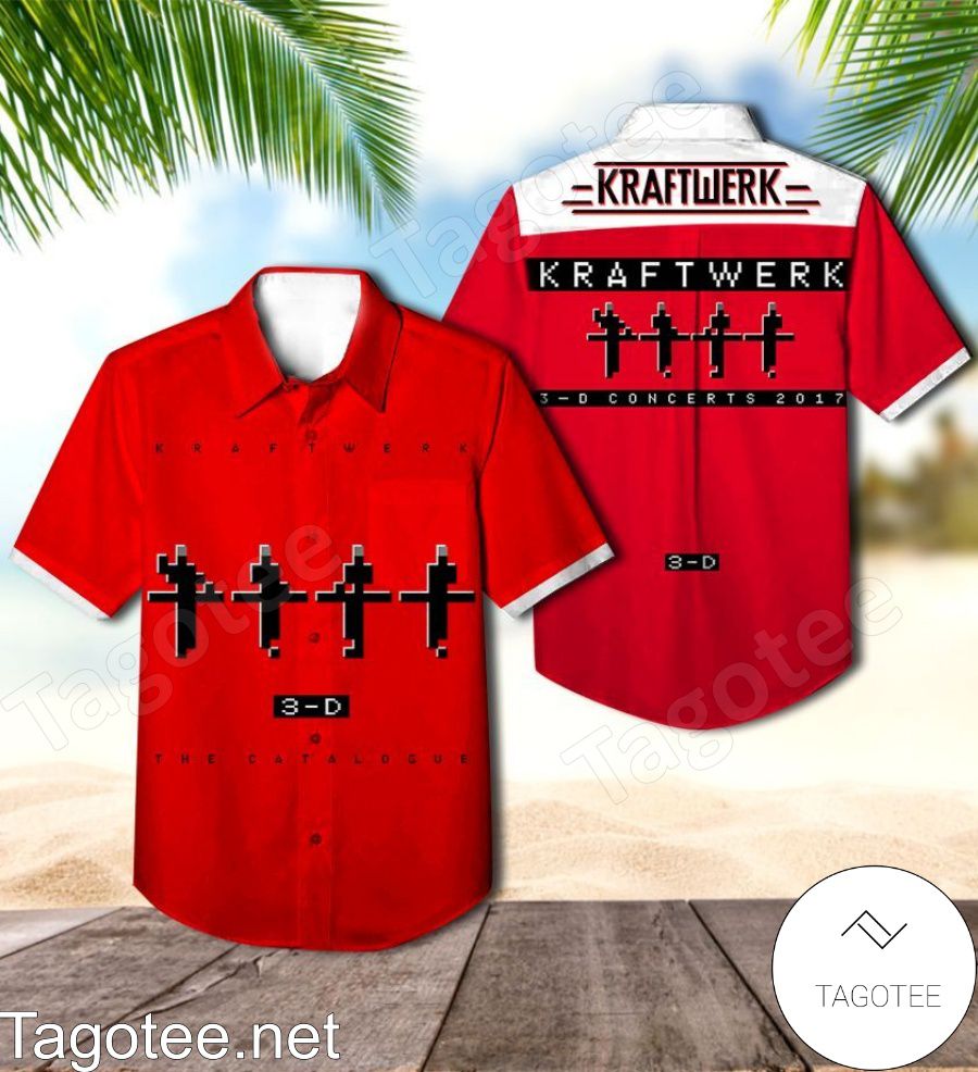 Kraftwerk 3-d The Catalogue Album Cover Hawaiian Shirt