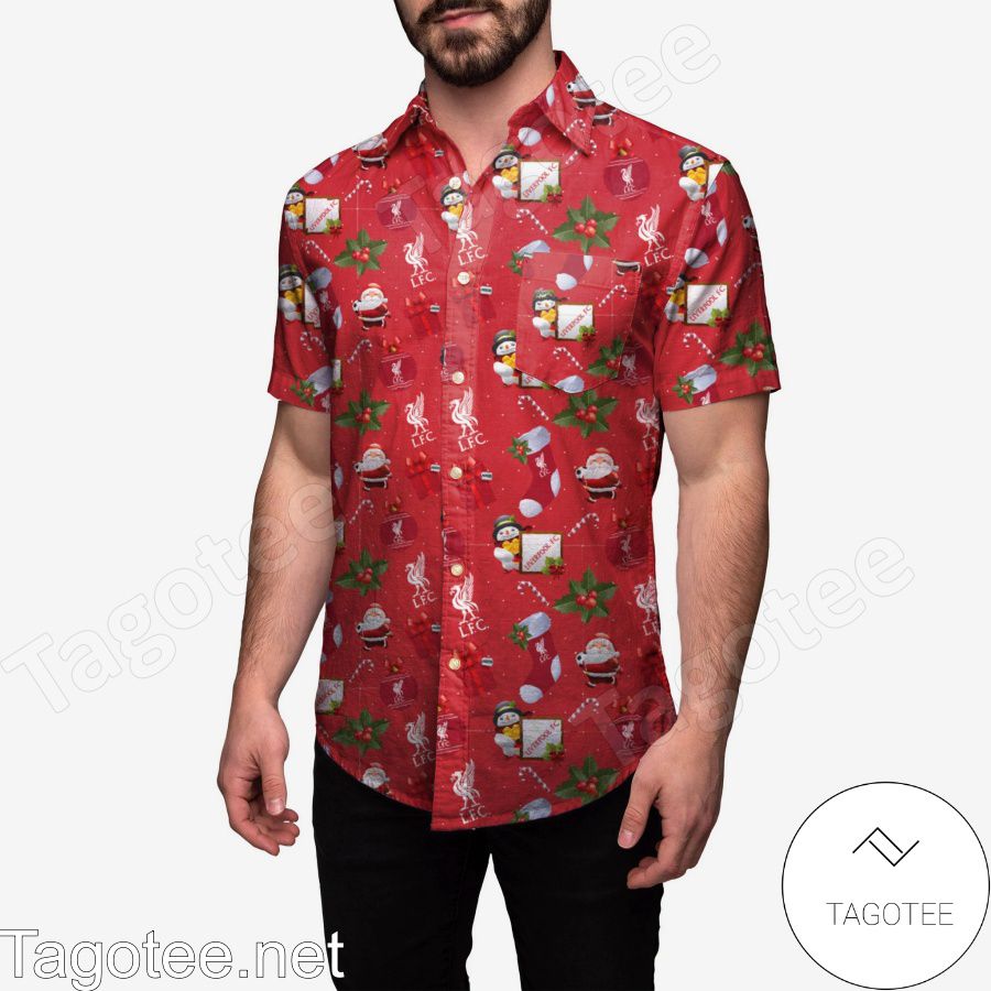 Liverpool Tropical Christmas Hawaiian Shirt