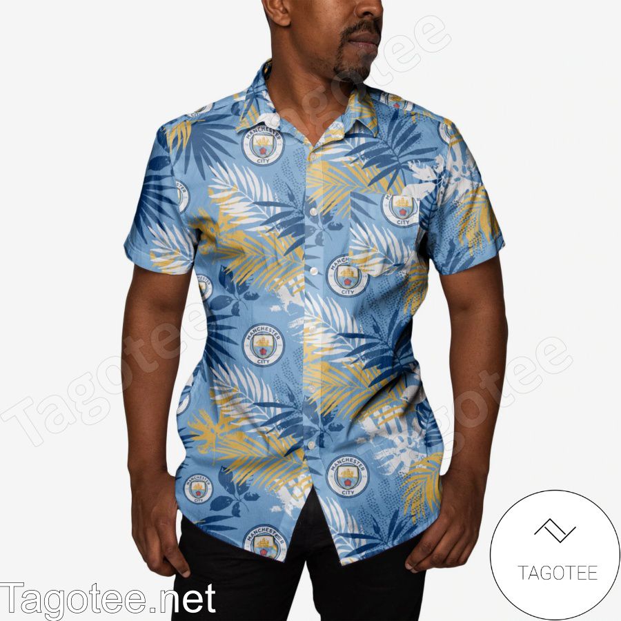 Manchester City FC Mens Floral Hawaiian Shirt