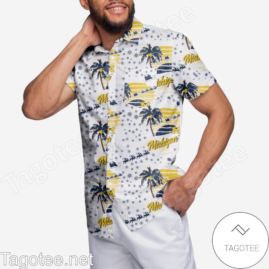 Michigan Wolverines Winter Tropical Hawaiian Shirt