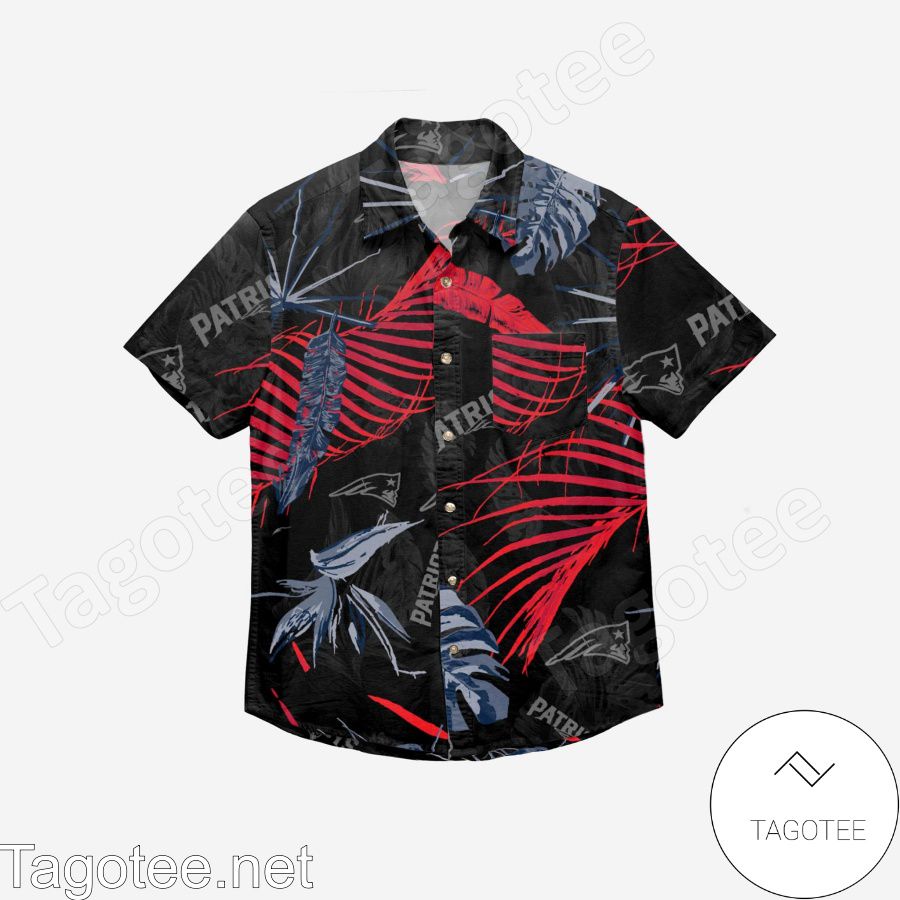 New England Patriots Neon Palm Hawaiian Shirt a