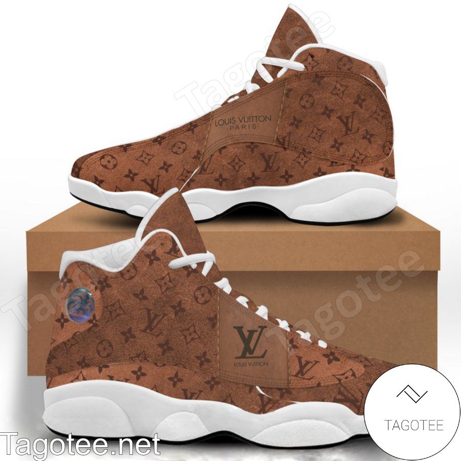 New Louis Vuitton Paris Light Brown Air Jordan 13 Shoes - Tagotee