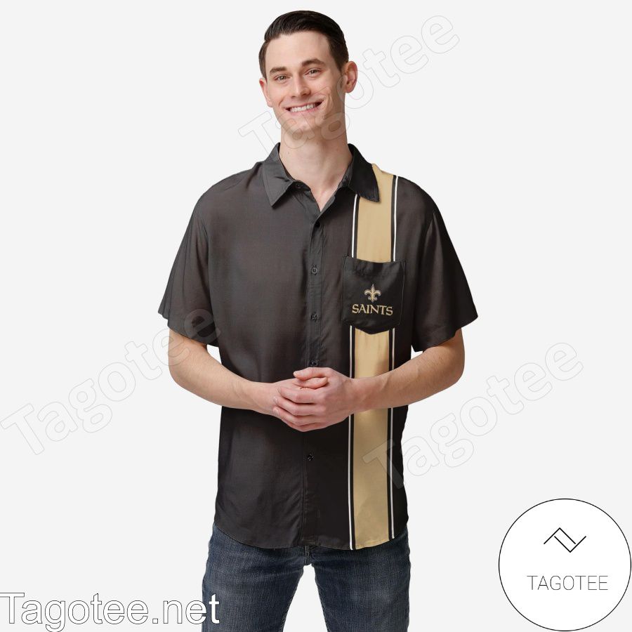 New Orleans Saints Bowling Stripe Hawaiian Shirt