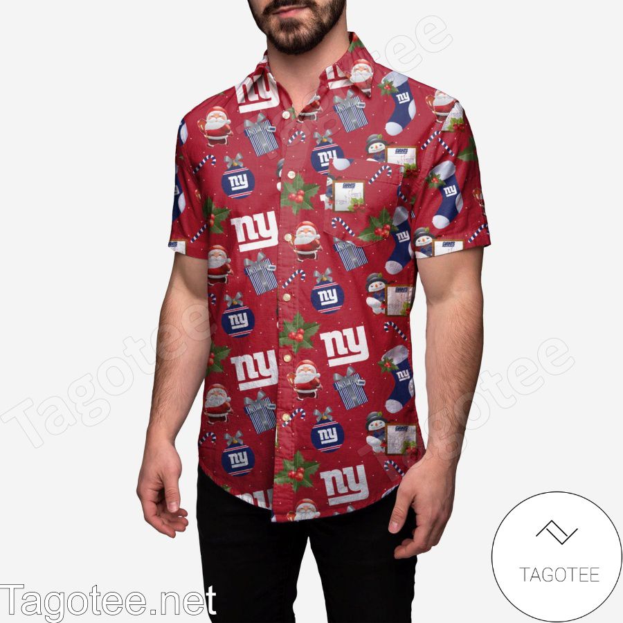 New York Giants Christmas Explosion Hawaiian Shirt
