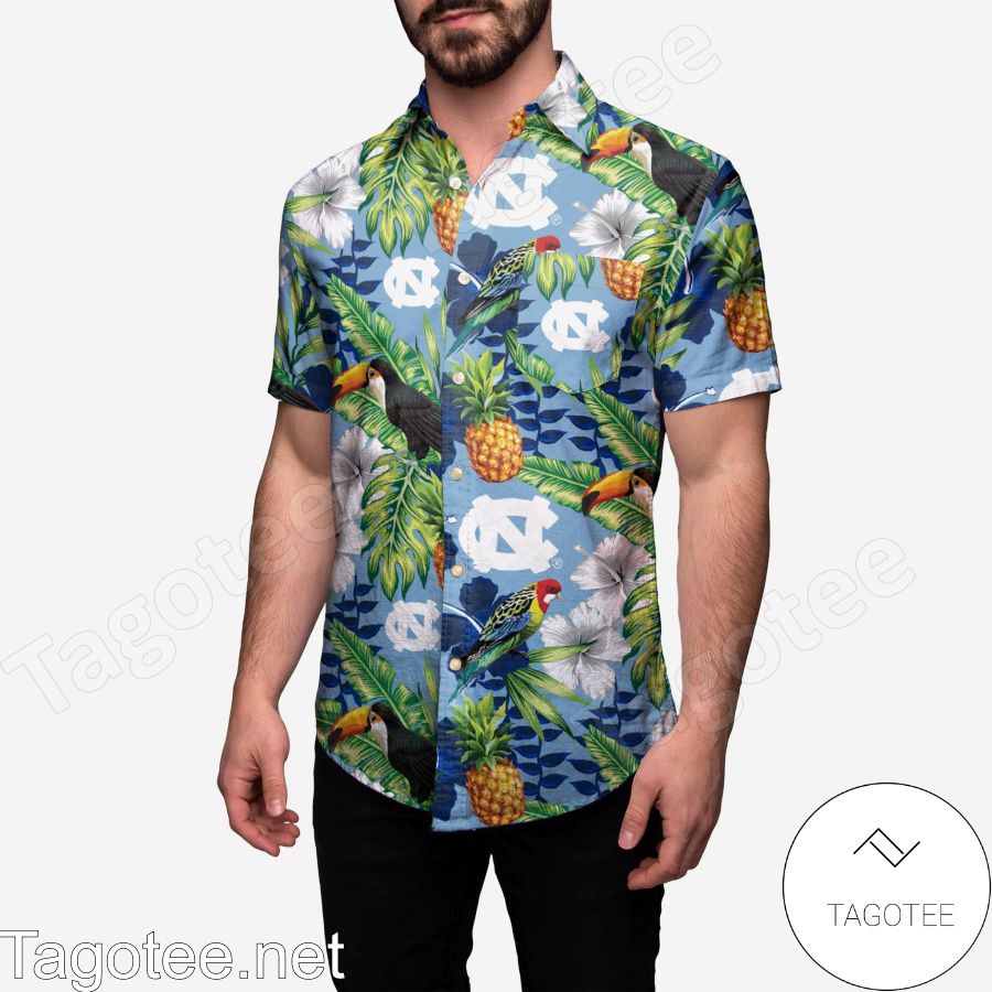 North Carolina Tar Heels Floral Hawaiian Shirt