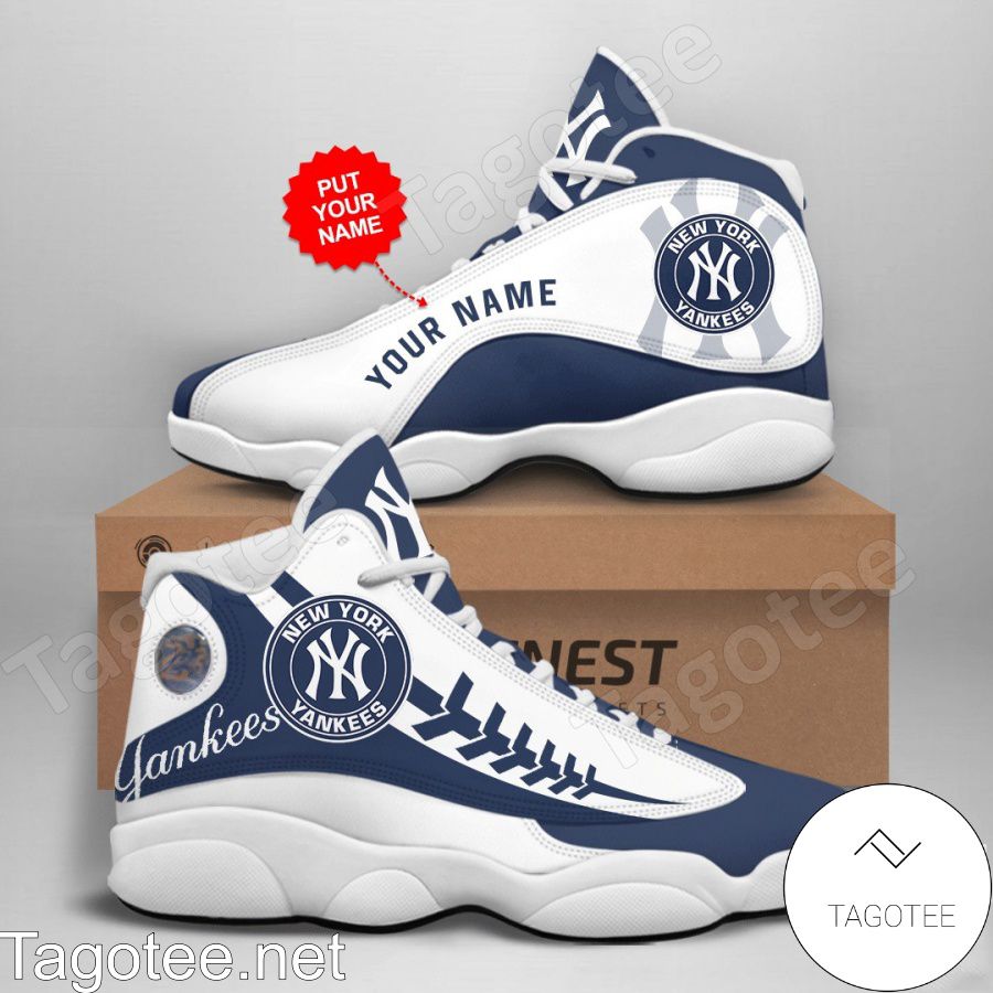 Personalized New York Yankee Air Jordan 13 Shoes
