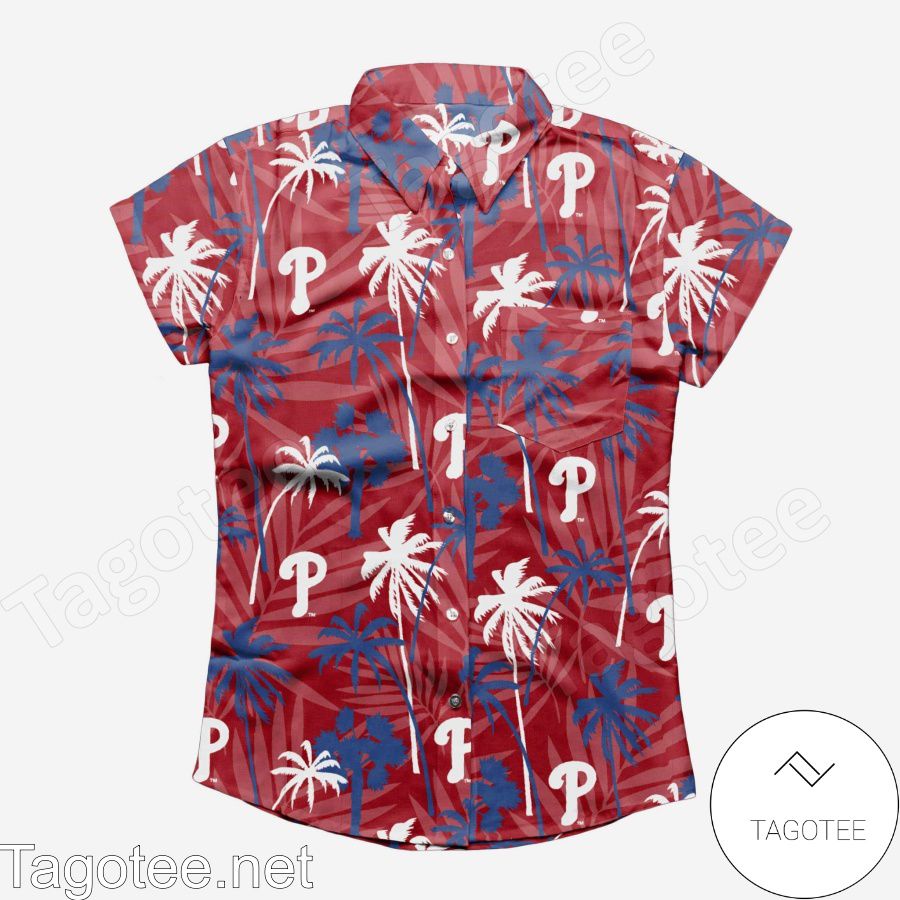 Philadelphia Phillies Tropic Of Da Palms Womens Hawaiian Shirt a