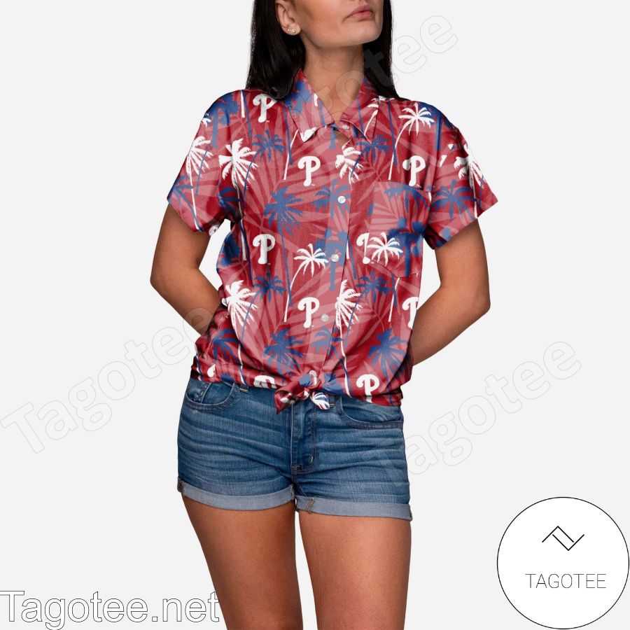 Philadelphia Phillies Tropic Of Da Palms Womens Hawaiian Shirt