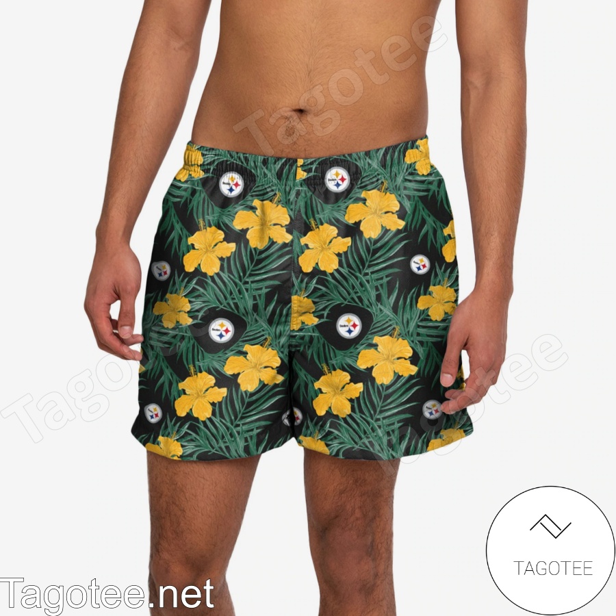 Pittsburgh Steelers Floral Beach Shorts