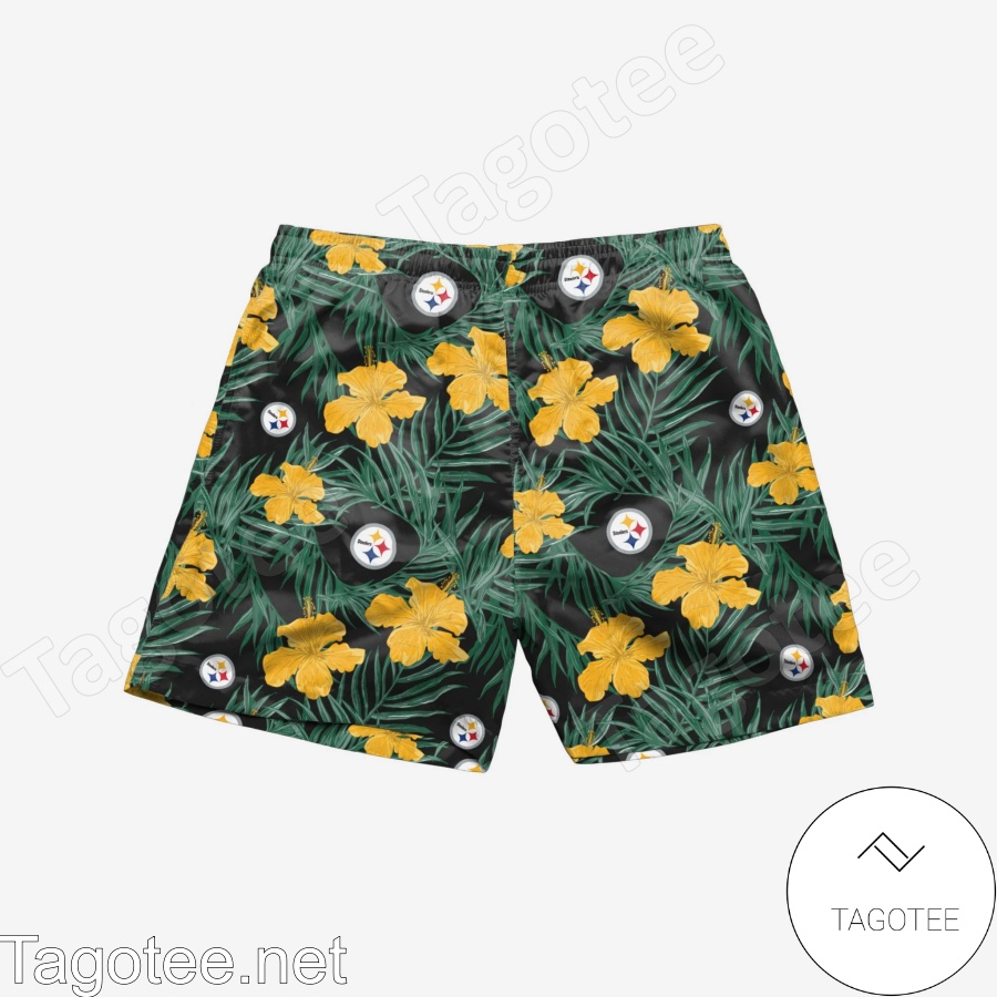 Pittsburgh Steelers Floral a Beach Shorts