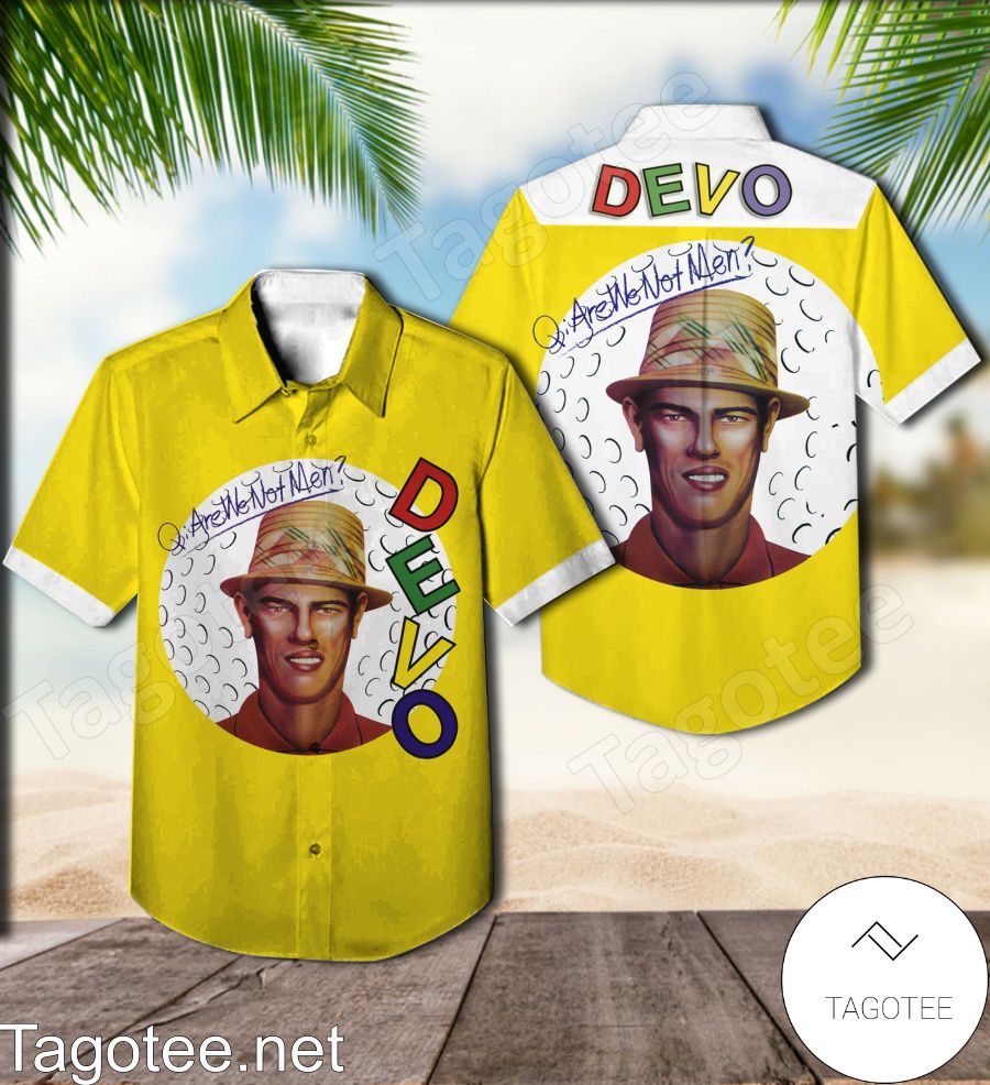 Q Are We Not Men A We Are Devo Album Cover Yellow Hawaiian Shirt