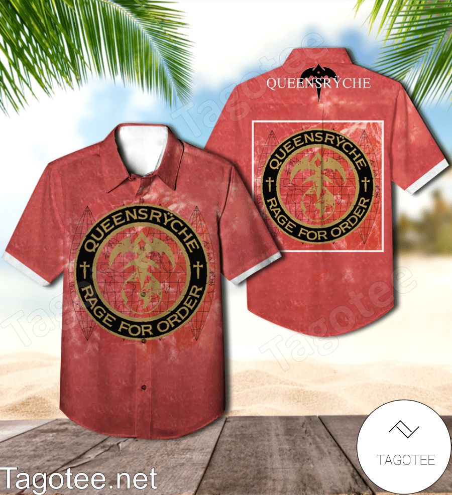 Queensryche Rage For Order Album Cover Hawaiian Shirt