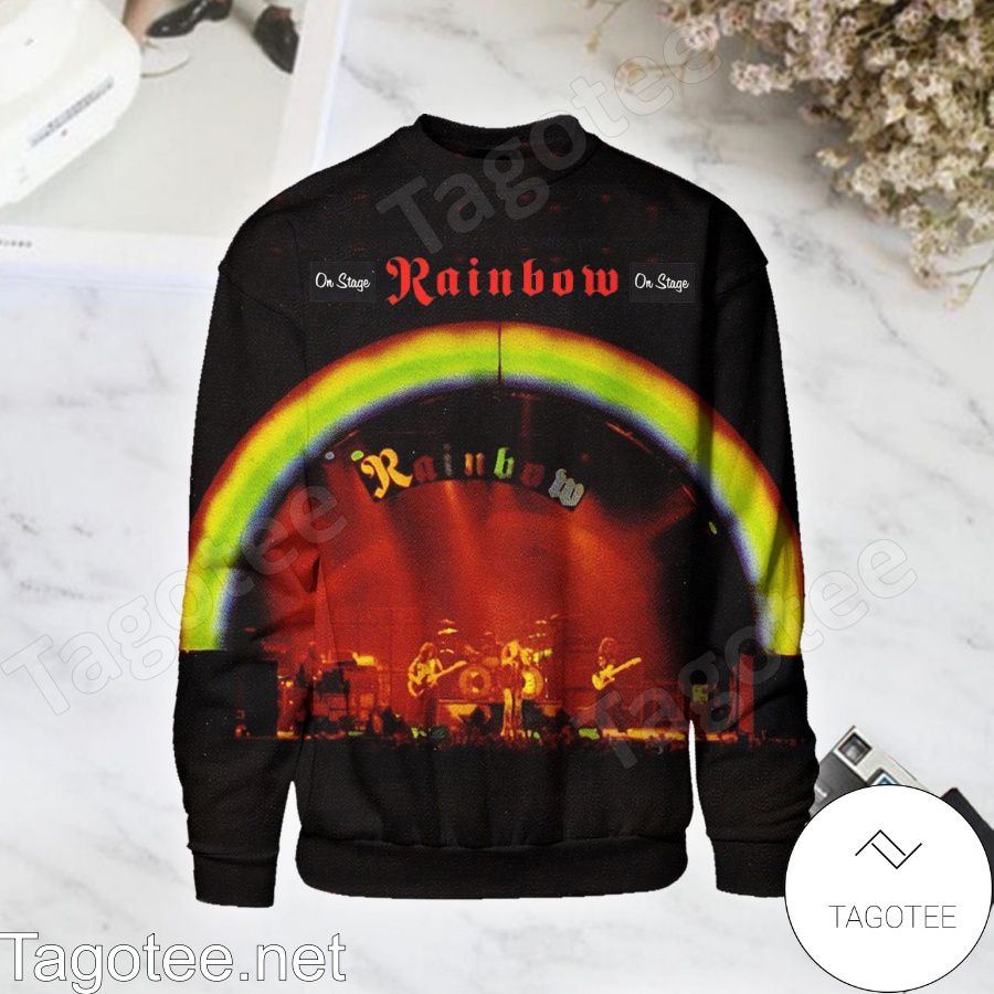 Rainbow On Stage Album Cover Black Long Sleeve Shirt