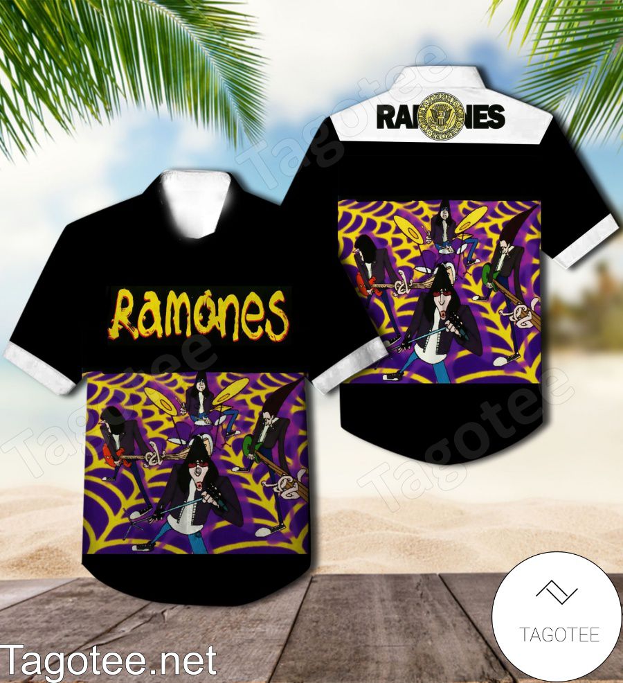 Ramones Greatest Hits Live Album Cover Hawaiian Shirt
