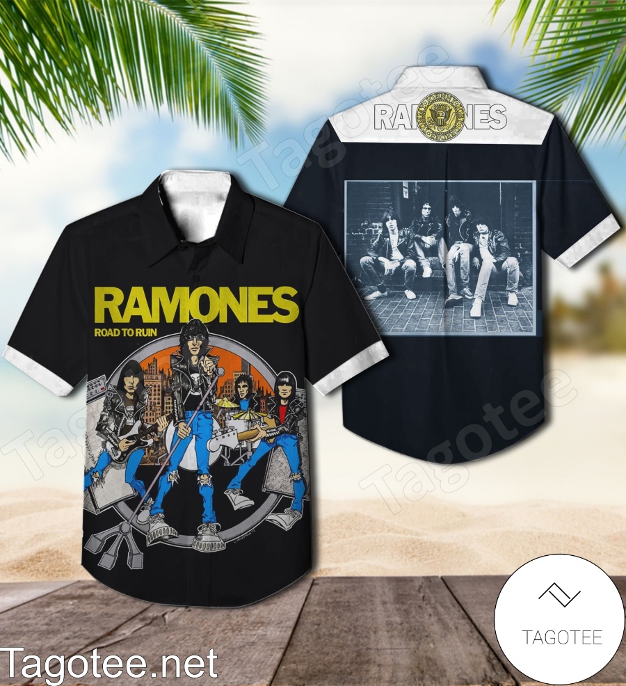 Ramones Road To Ruin Album Cover Hawaiian Shirt